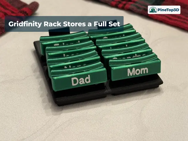 Gridfinity rack stores a full set