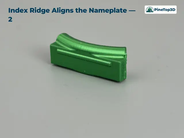 Index ridge aligns the nameplate