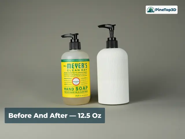 Before and after — 12.5 oz bottle, bare and covered