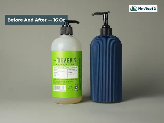 Before and after — 16 oz bottle, bare and covered