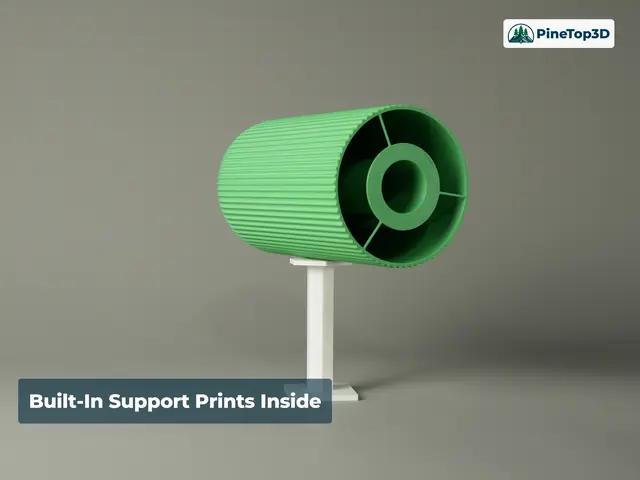 Built-in support printed inside the cover