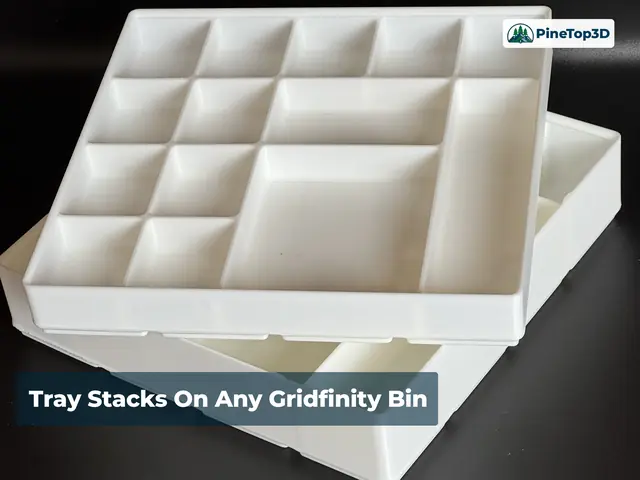 Tray stacks on any Gridfinity bin
