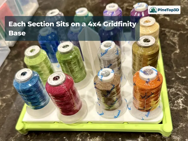 Section seated on a 4x4 Gridfinity baseplate