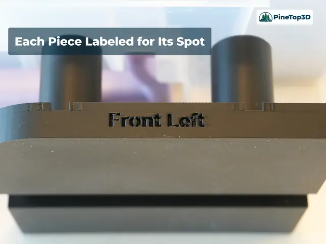Embossed position label on a piece