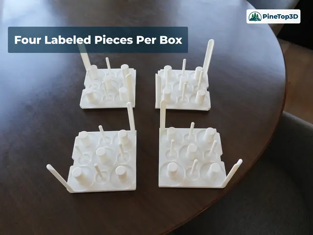 Four labeled pieces for one box