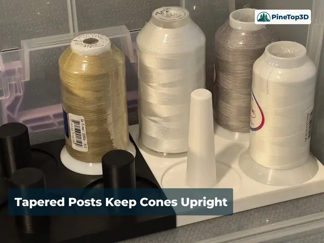 Tapered posts keeping tall cones upright