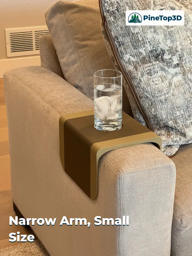 Narrow fabric arm, smaller tray