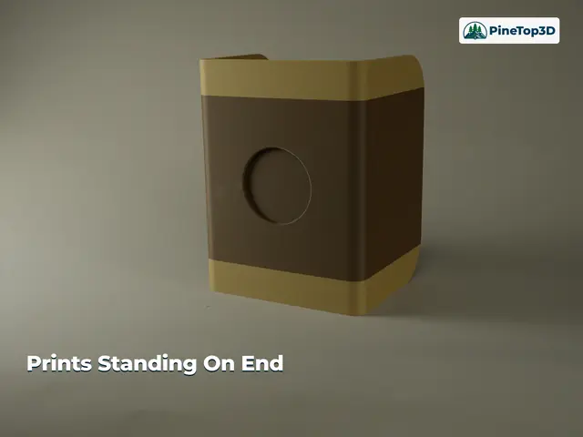 Standing on end, the print orientation