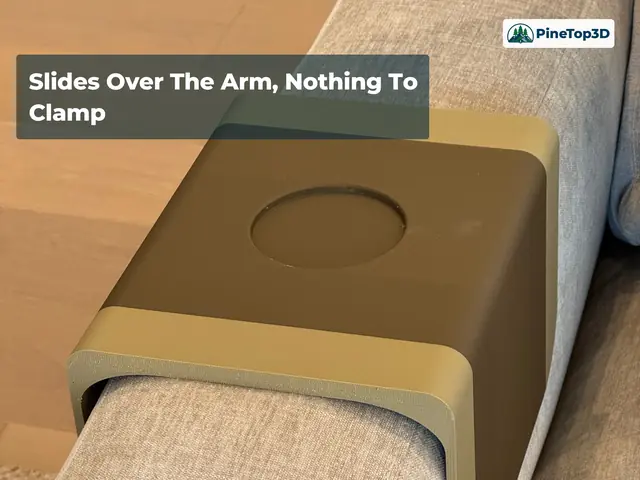 The tray slid over the arm, nothing clamped