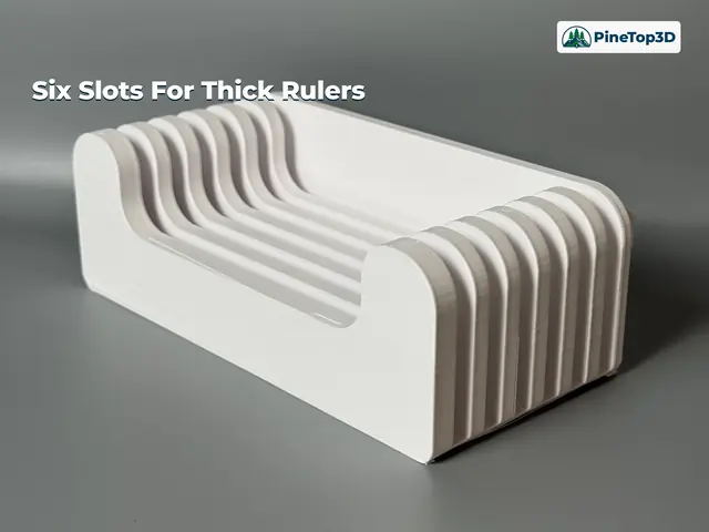 Six ¼-inch slots holding thick rulers
