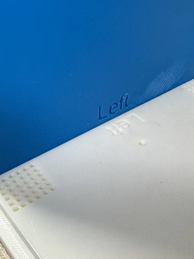 Embossed Left panel label, macro