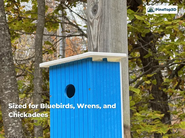 Sized for bluebirds, wrens, and chickadees (animated)