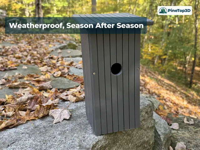 Weatherproof birdhouse outdoors